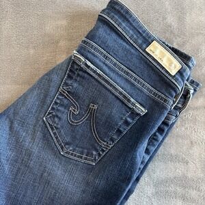 AG Adriano Goldschmied Jeans Stilt Cigarette Leg Denim Jeans Dark Wash Womens 29
